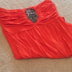 Strapless Embellished Top